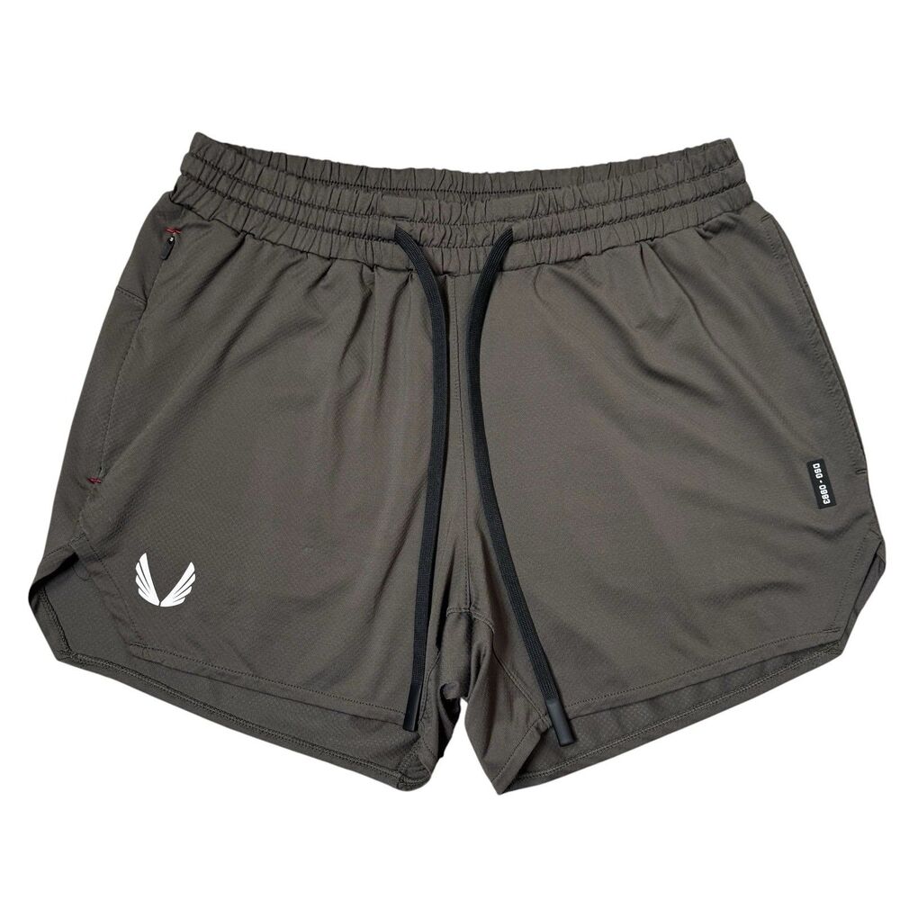 ASRV Aerosilver 5" Linerless Short Size M Brown Logo Running Training DSG-0993